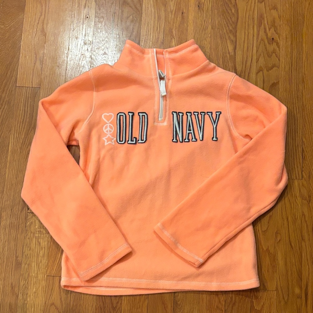 Old Navy Girls Peach Fleece Pullover
